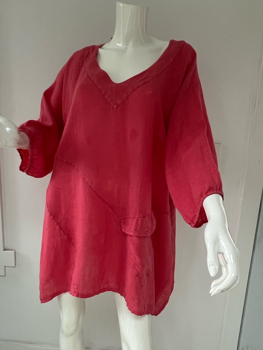 100% linen Tunic Top ,Made in Italy Women's size XXL western cottage core